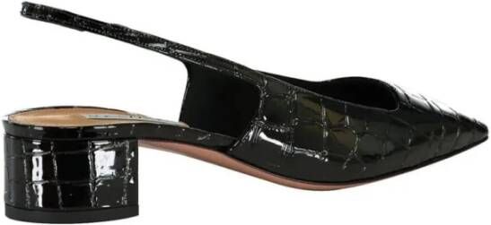 Aquazzura Elegante Zwarte Ballerina's met Lage Hakken