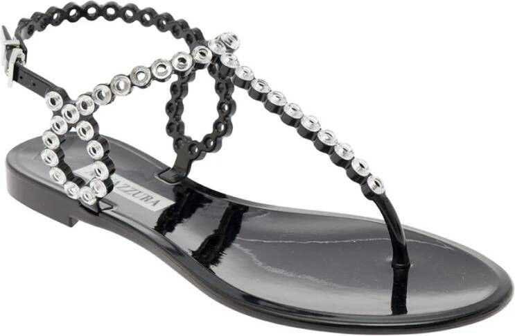 Aquazzura Flat Sandals Black Dames