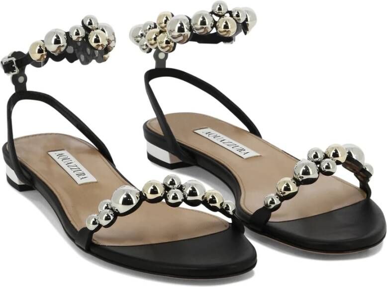 Aquazzura Flat Sandals Black Dames