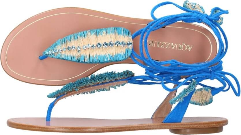Aquazzura Flat Sandals Blauw Dames