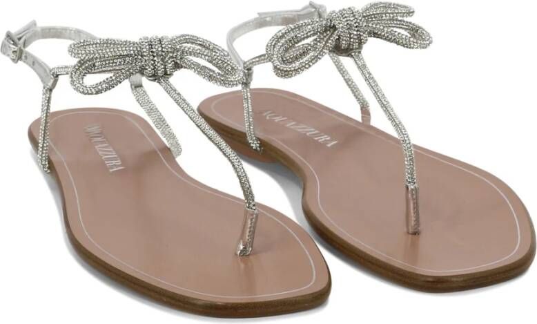 Aquazzura Flat Sandals Gray Dames