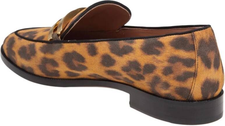 Aquazzura Gespikkelde Suède Loafers met Logogesp Brown Dames