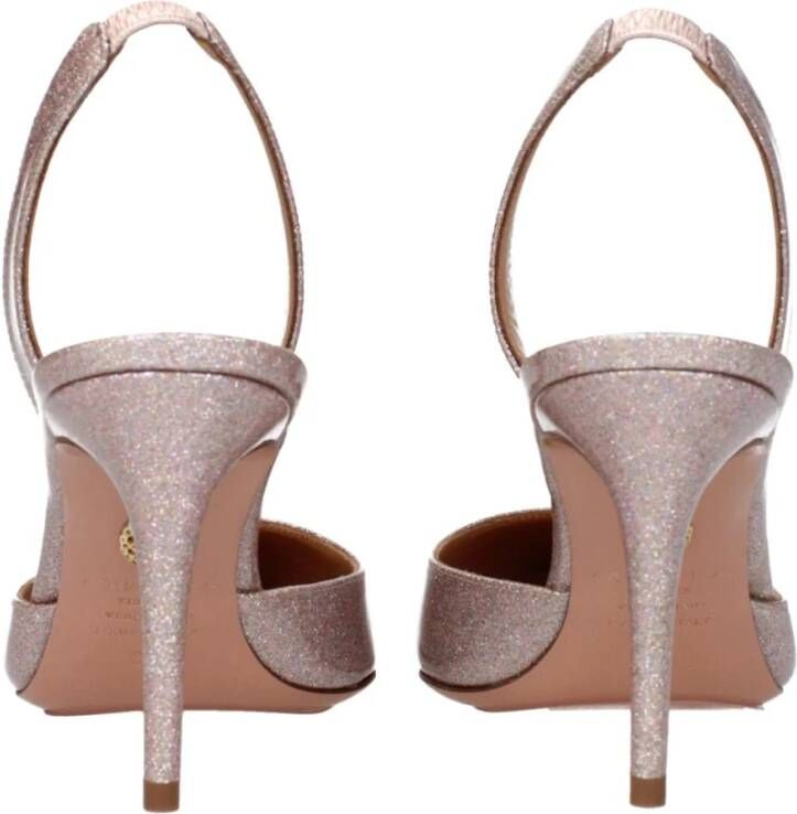 Aquazzura Glitter Pointy Toe Mid Heel Sandalen