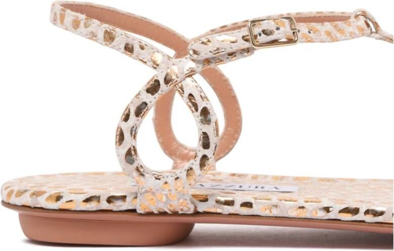 Aquazzura Gouden Blote Sandalen met Uitsparingen