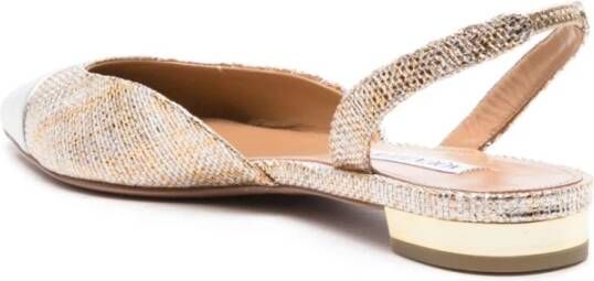 Aquazzura Gouden Gelamineerde Platte Sandaal