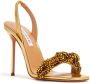 Aquazzura Gouden Kettingband Sandaal met Strass Yellow Dames - Thumbnail 2