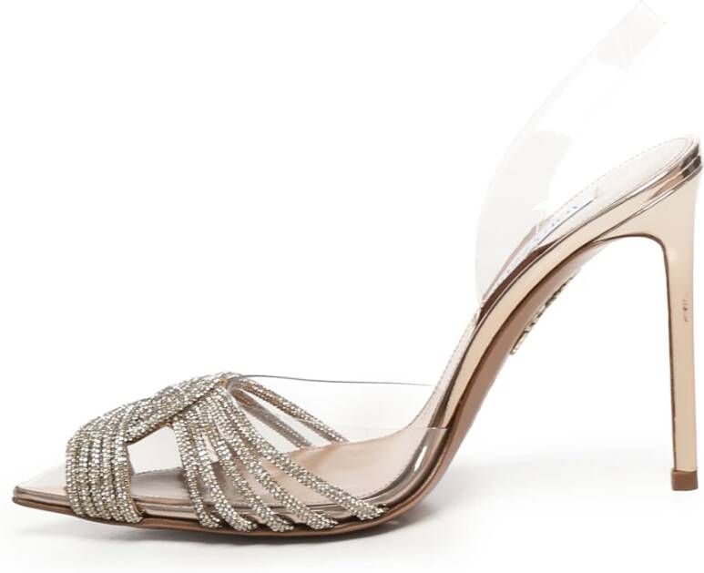 Aquazzura Gouden Stiletto Hakken met Spits Toelopende Neus