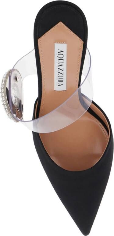 Aquazzura Kristal Hoop Zwarte Sandalen