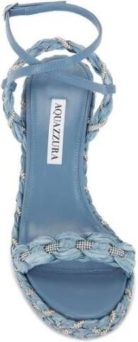 Aquazzura Kristalversierde Sleehak Sandalen met Enkel Sluiting