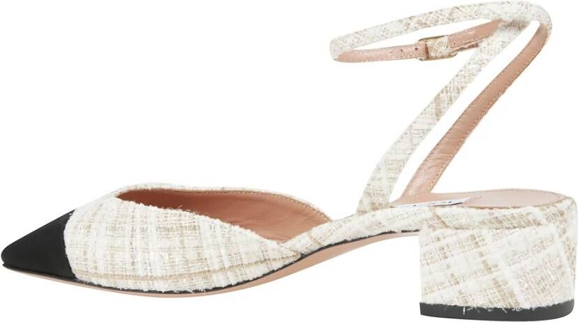 Aquazzura Lage Hak Tweed Pump met Verstelbare Band