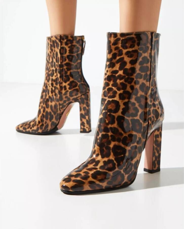 Aquazzura Luipaardprint Hoge Hak Enkellaarzen