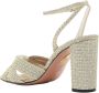 Aquazzura Metallic Open Teen Blokhak Sandalen Gray Dames - Thumbnail 3