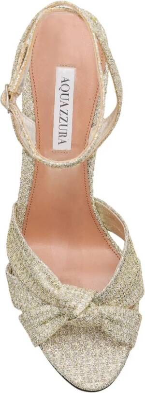 Aquazzura Metallic Open Teen Blokhak Sandalen Gray Dames