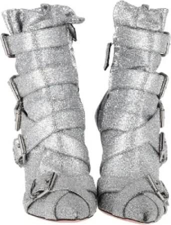 Aquazzura Pre-owned Canvas boots Gray Dames