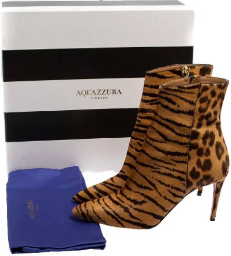 Aquazzura Pre-owned Fabric boots Brown Dames