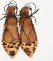 Aquazzura Pre-owned Fabric flats Brown Dames - Thumbnail 3