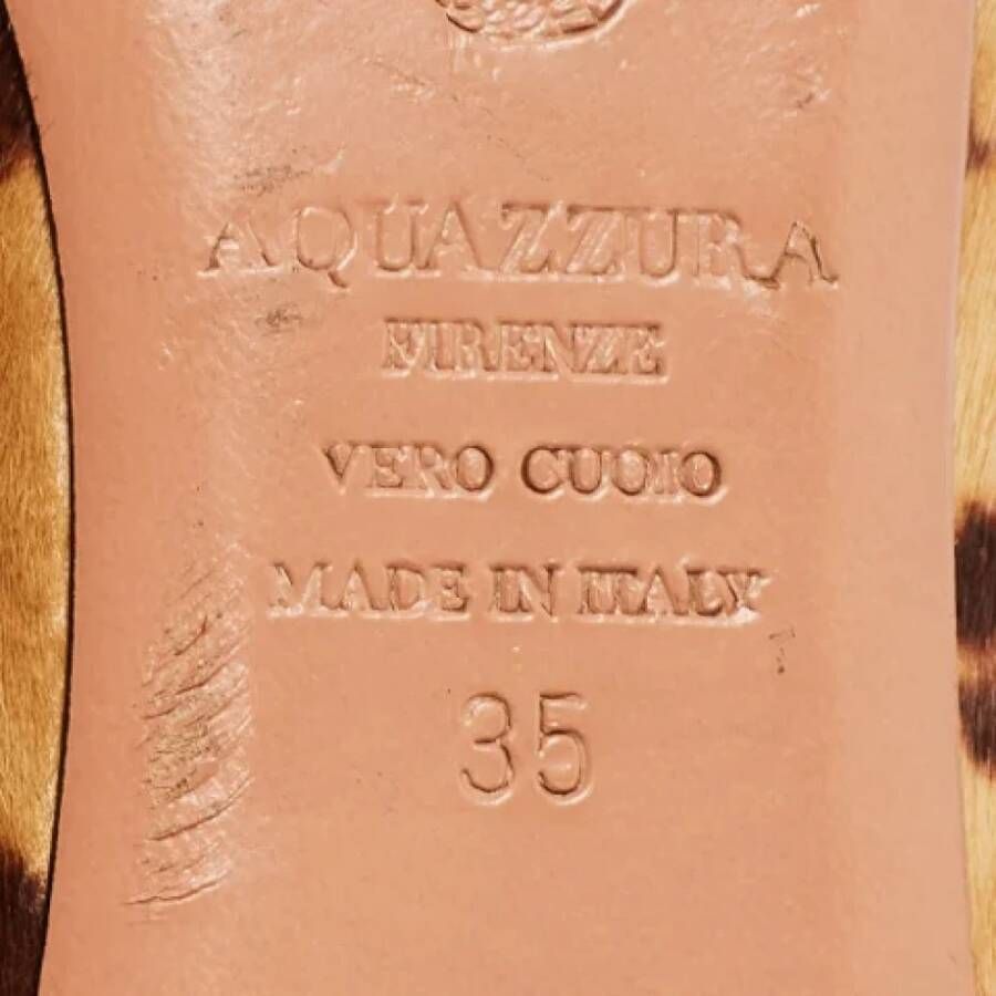 Aquazzura Pre-owned Fabric flats Brown Dames