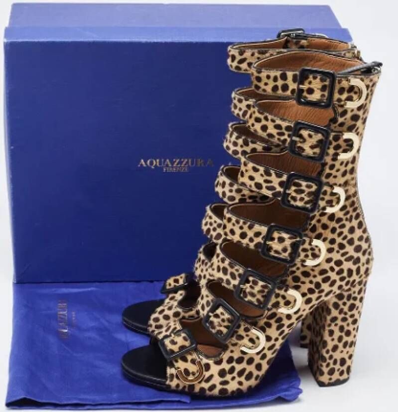Aquazzura Pre-owned Fabric heels Beige Dames