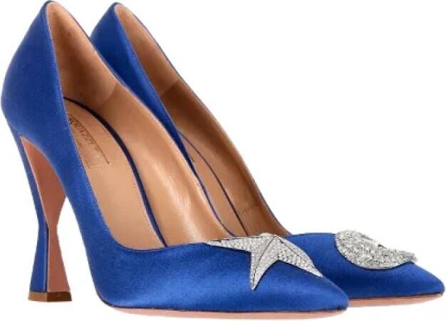 Aquazzura Pre-owned Fabric heels Blue Dames