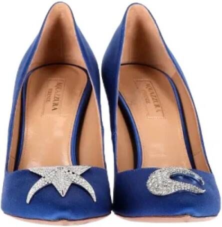 Aquazzura Pre-owned Fabric heels Blue Dames