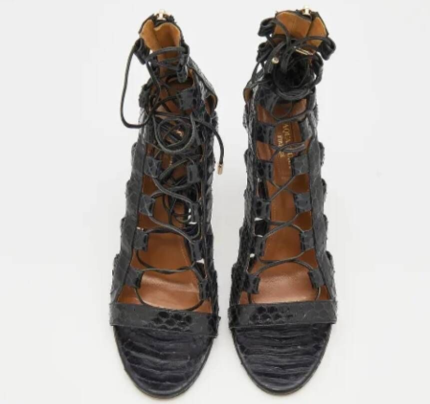 Aquazzura Pre-owned Fabric sandals Black Dames