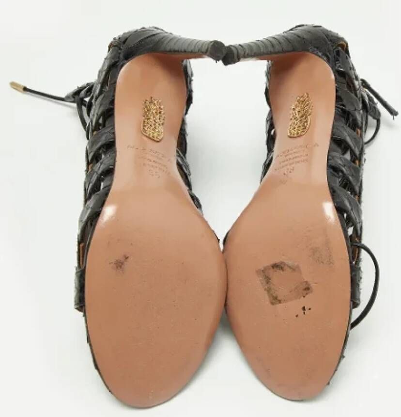 Aquazzura Pre-owned Fabric sandals Black Dames