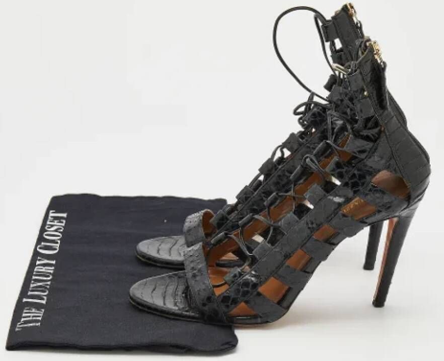 Aquazzura Pre-owned Fabric sandals Black Dames