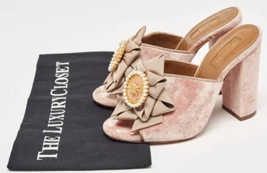 Aquazzura Pre-owned Fabric sandals Pink Dames