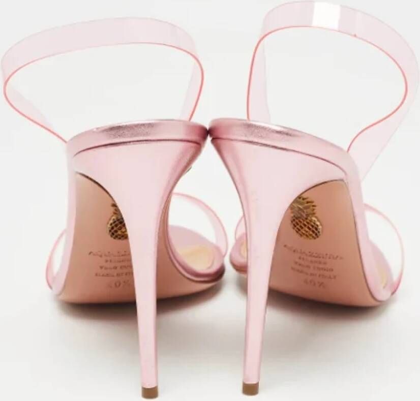 Aquazzura Pre-owned Fabric sandals Pink Dames