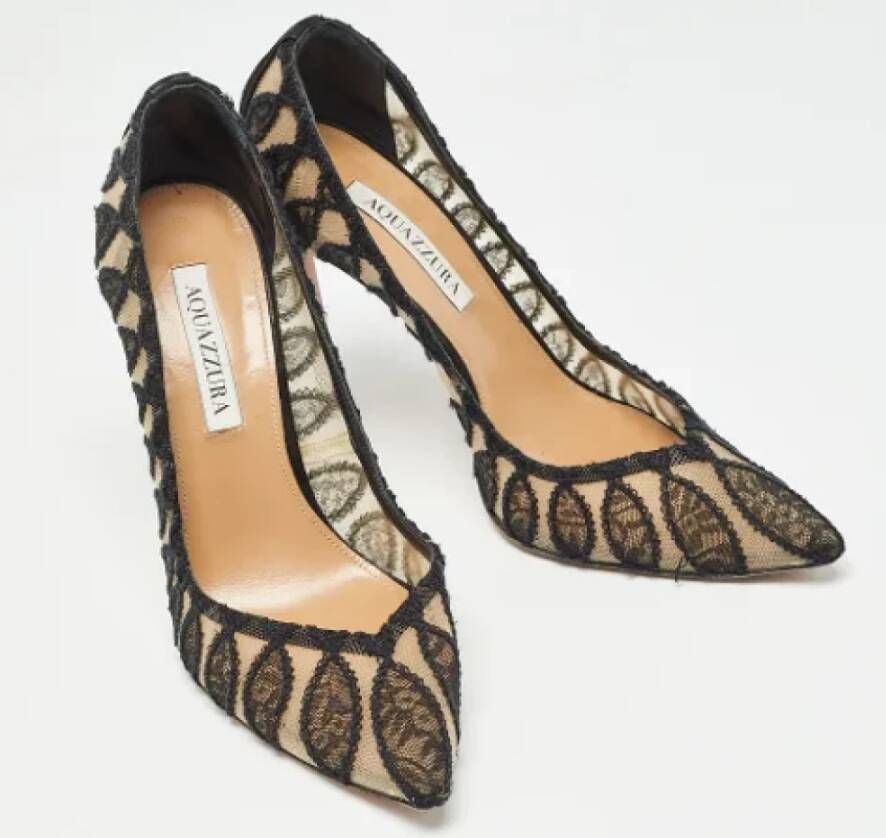 Aquazzura Pre-owned Lace heels Black Dames