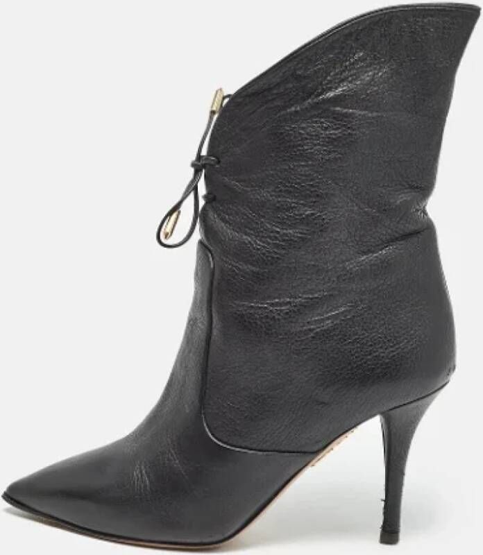 Aquazzura Pre-owned Leather boots Black Dames