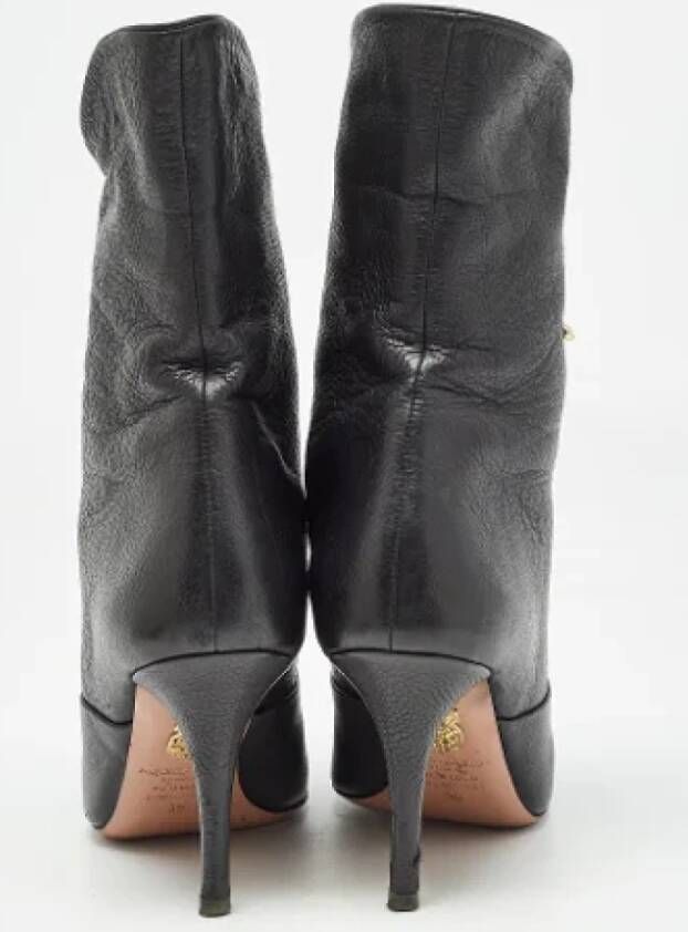 Aquazzura Pre-owned Leather boots Black Dames