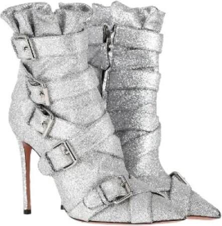 Aquazzura Pre-owned Leather boots Gray Dames
