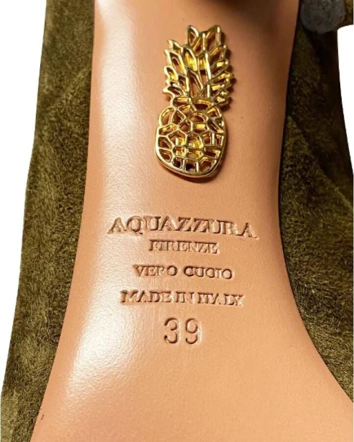Aquazzura Pre-owned Leather boots Green Dames