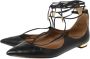 Aquazzura Pre-owned Leather flats Black Dames - Thumbnail 3