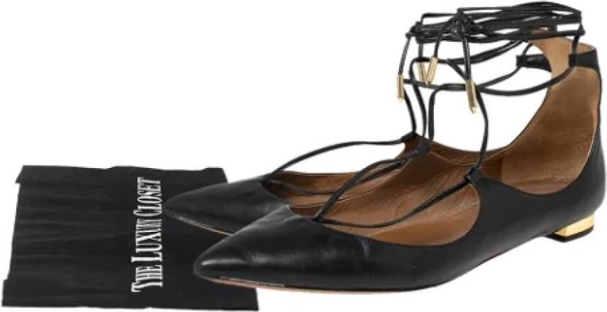 Aquazzura Pre-owned Leather flats Black Dames