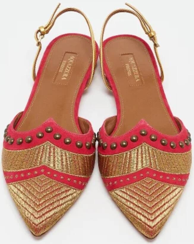 Aquazzura Pre-owned Leather flats Multicolor Dames