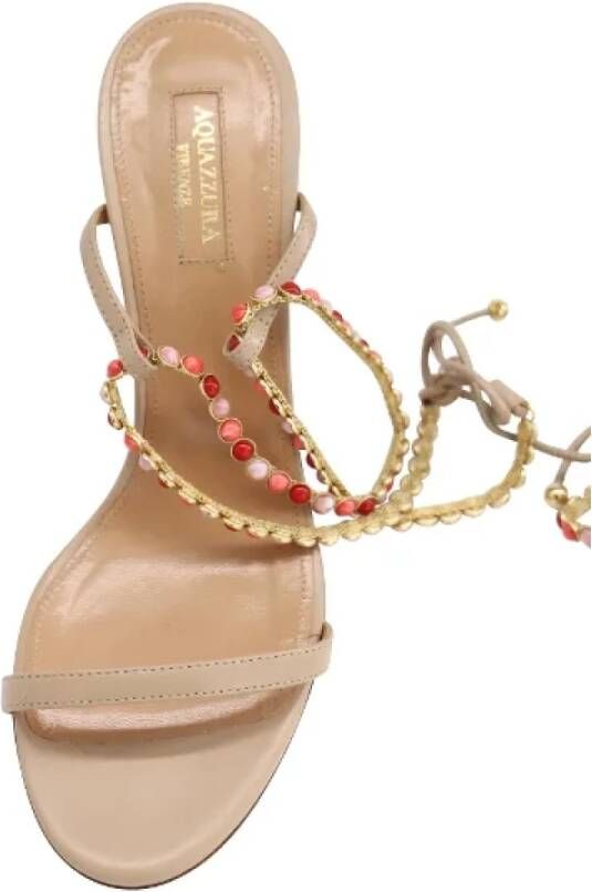 Aquazzura Pre-owned Leather heels Beige Dames