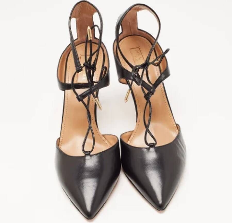 Aquazzura Pre-owned Leather heels Black Dames