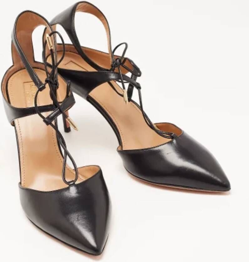 Aquazzura Pre-owned Leather heels Black Dames