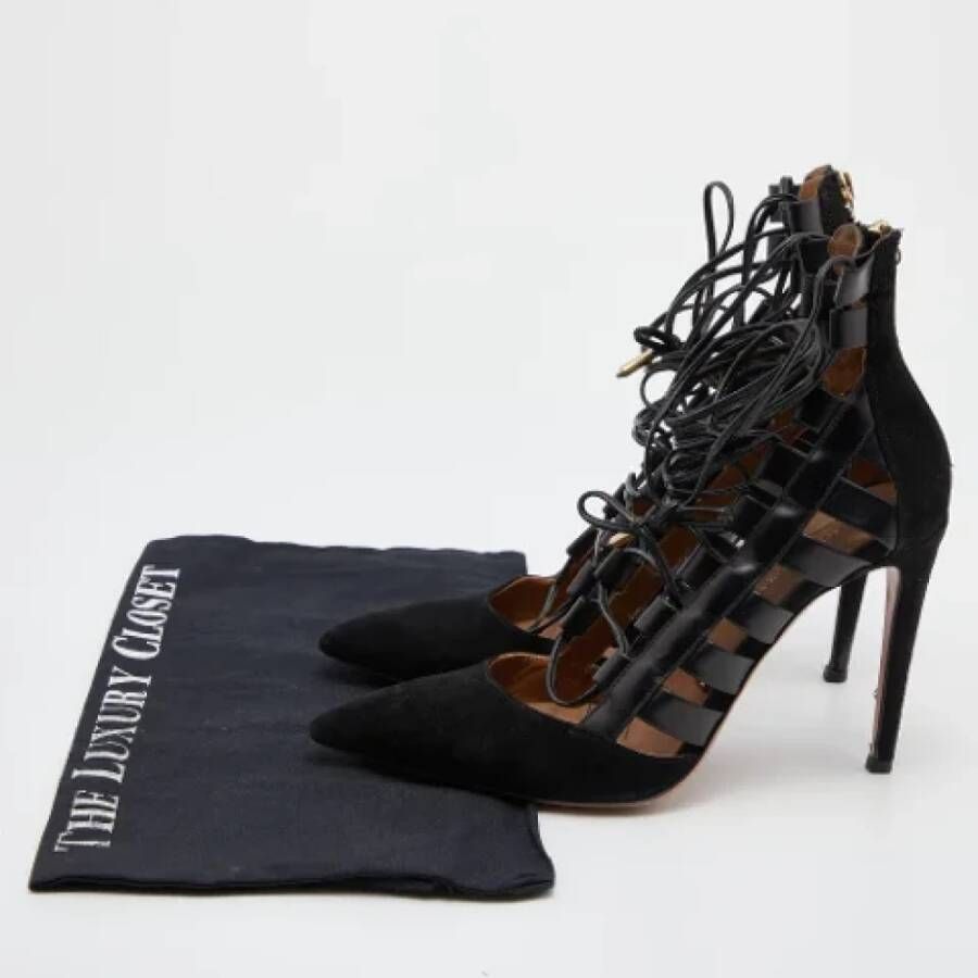 Aquazzura Pre-owned Leather heels Black Dames