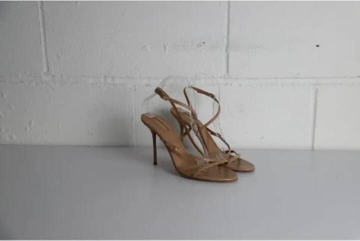 Aquazzura Pre-owned Leather heels Brown Dames