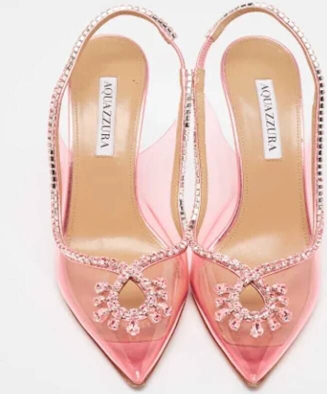 Aquazzura Pre-owned Leather heels Pink Dames