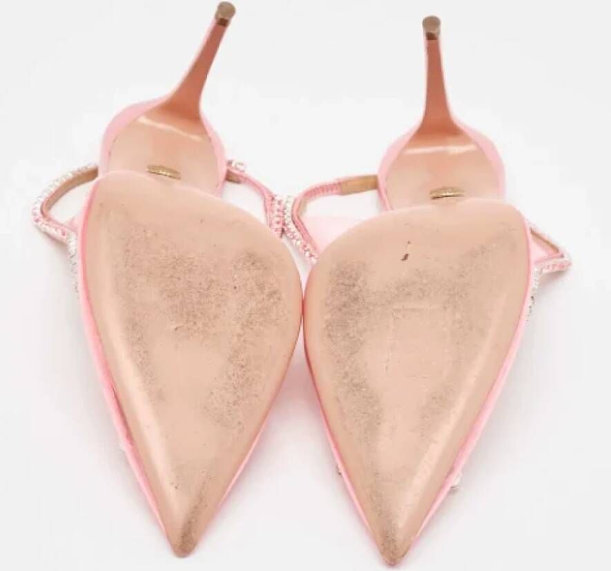 Aquazzura Pre-owned Leather heels Pink Dames