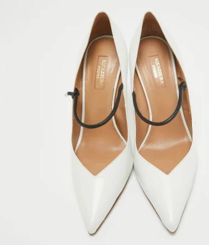 Aquazzura Pre-owned Leather heels White Dames