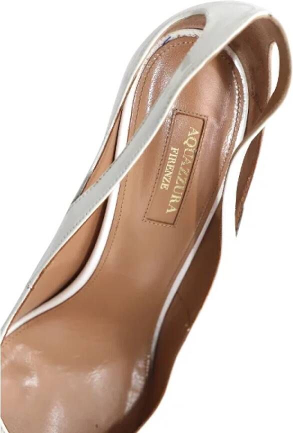 Aquazzura Pre-owned Leather heels White Dames