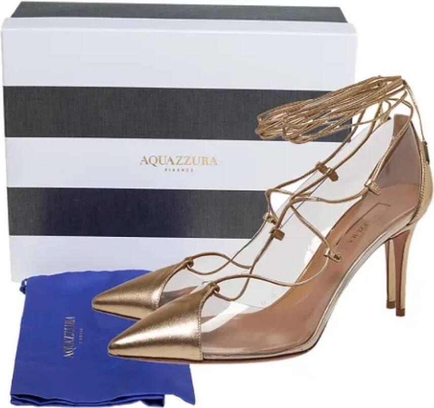 Aquazzura Pre-owned Leather heels Yellow Dames