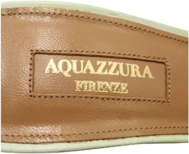 Aquazzura Pre-owned Leather mules White Dames