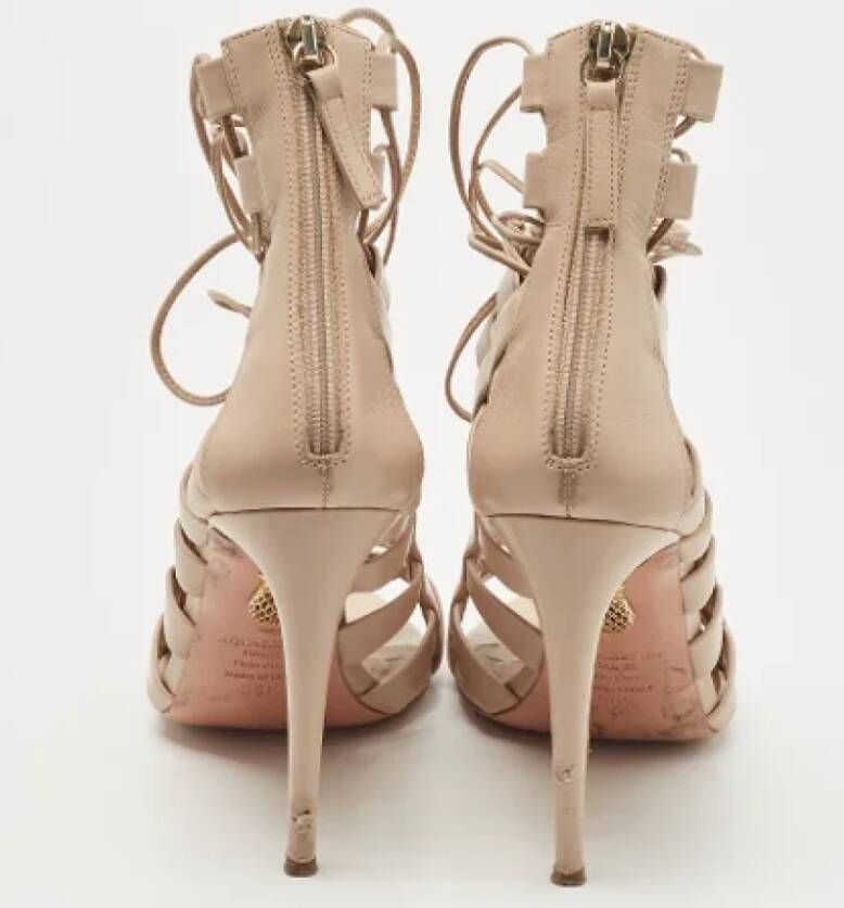 Aquazzura Pre-owned Leather sandals Beige Dames