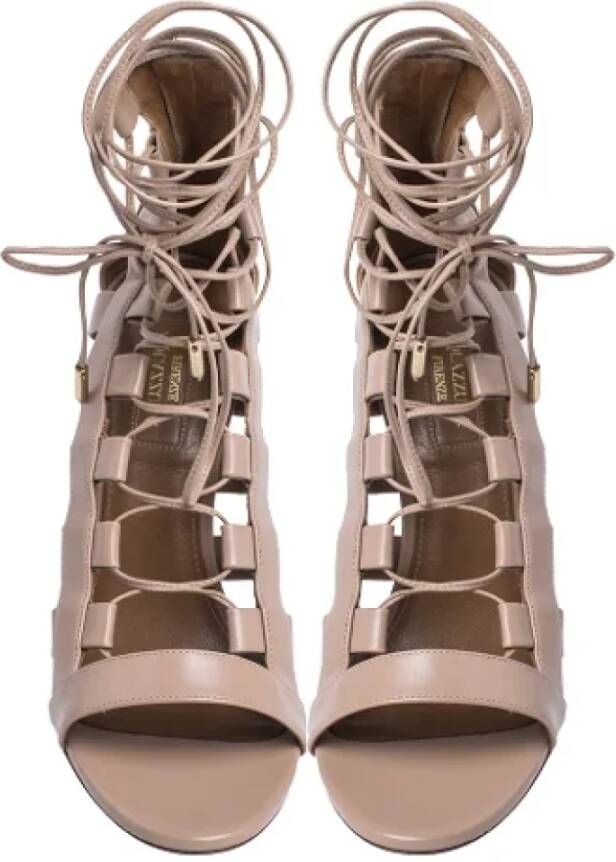 Aquazzura Pre-owned Leather sandals Beige Dames